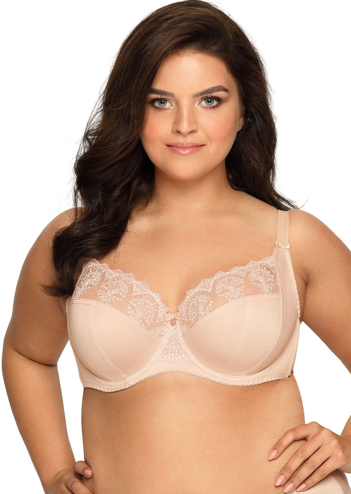 Бюстгальтер plus size на косточках с нежными кружевными элементами 3