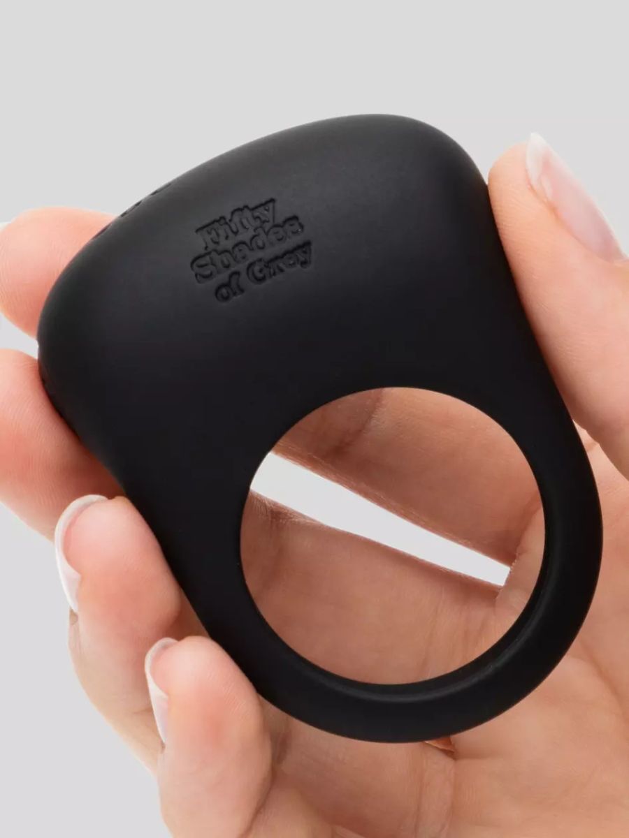 Черное эрекционное виброкольцо Sensation Rechargeable Vibrating Love Ring 4