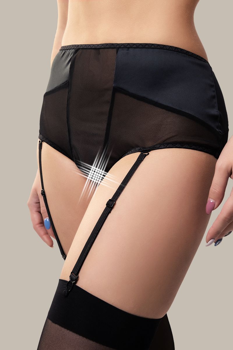 Эротические трусики-пояс для чулок Elegance с высокой посадкой 8