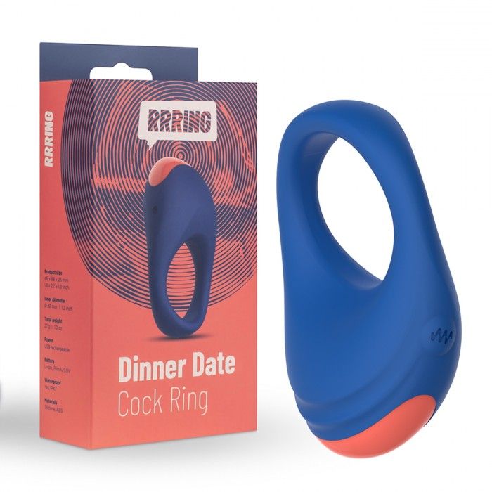 Синее эрекционное кольцо RRRING Dinner Date Cock Ring 2