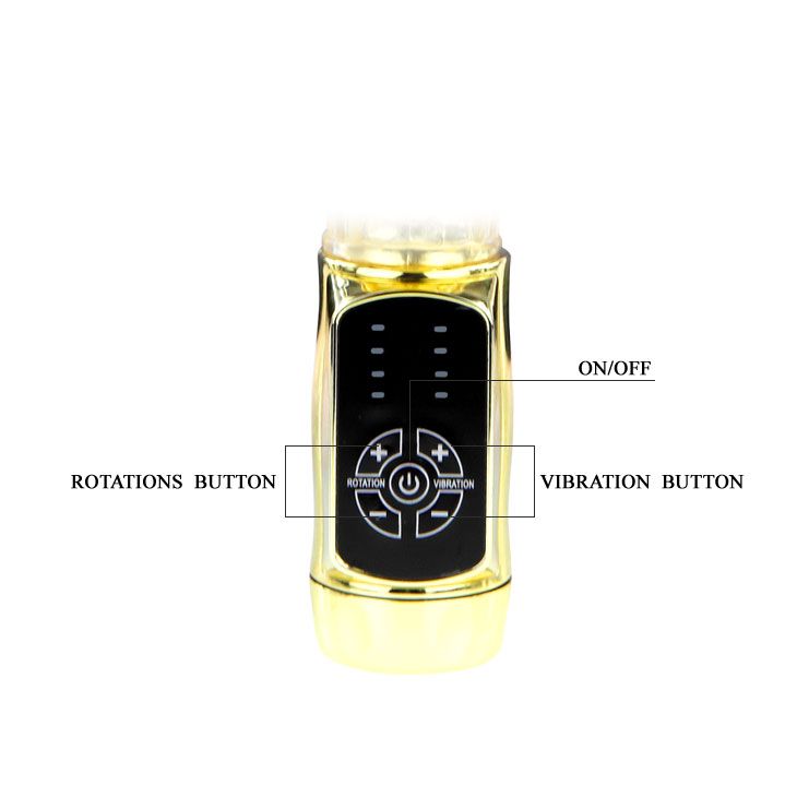 Золотистый вибратор Gold Rabbit Prince с ротацией - 21,5 см. 4