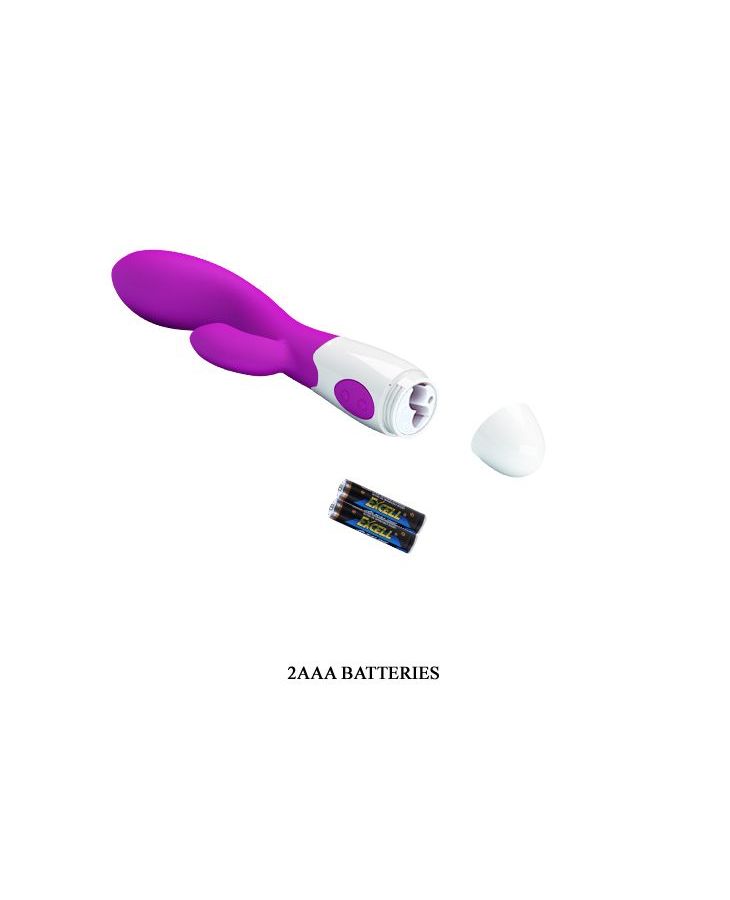 Лиловый вибратор Brighty с клиторальным отростком - 20 см. 6