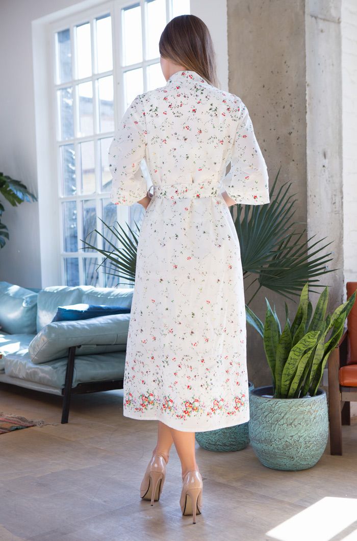 Длинный халат Daisy из нежного принтованного хлопка 3