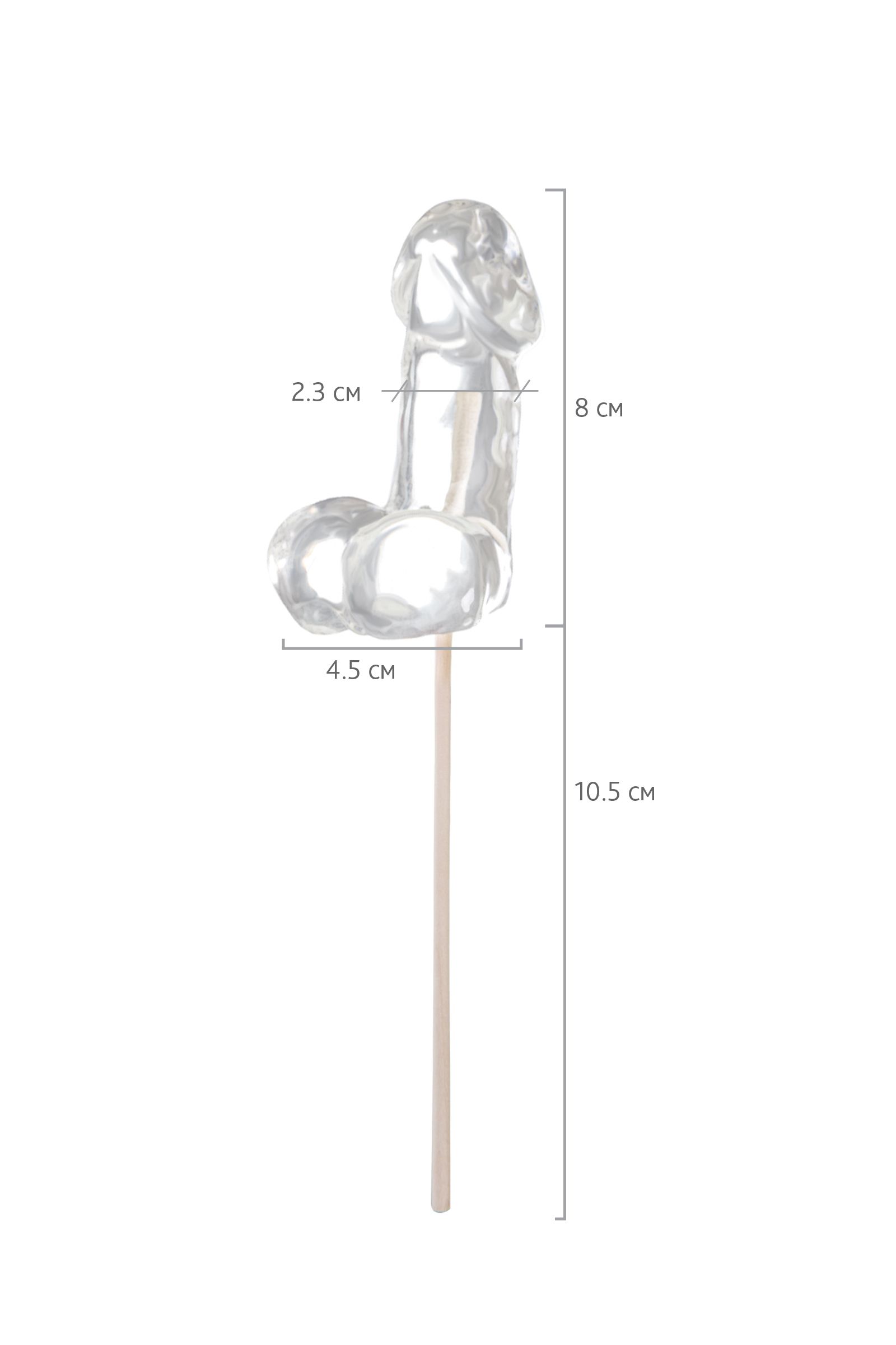 Прозрачный леденец в форме фаллоса со вкусом пина колада - 80 гр. 3