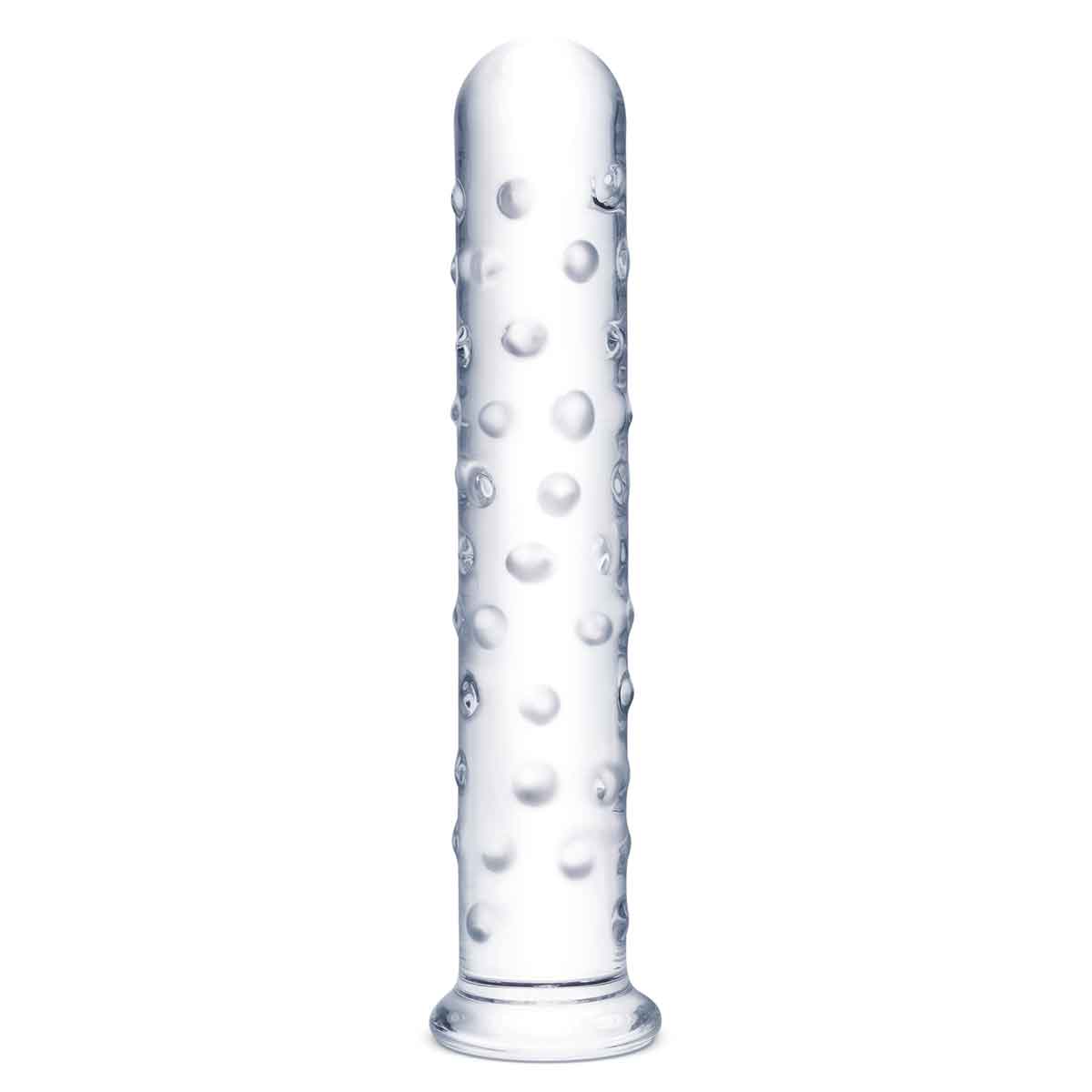 Прозрачный стеклянный фаллос с массажным рельефом 10" Extra Large Glass Dildo - 25,5 см. 1