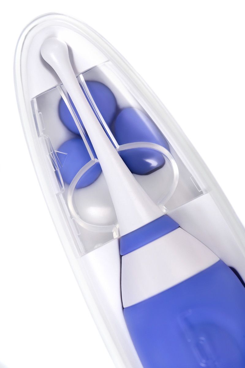 Сиреневый двусторонний вибромассажер Hyphy с клиторальным стимулятором - 21,6 см. 4