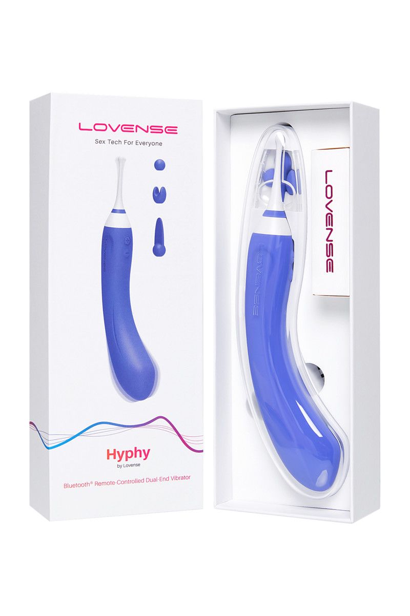 Сиреневый двусторонний вибромассажер Hyphy с клиторальным стимулятором - 21,6 см. 10