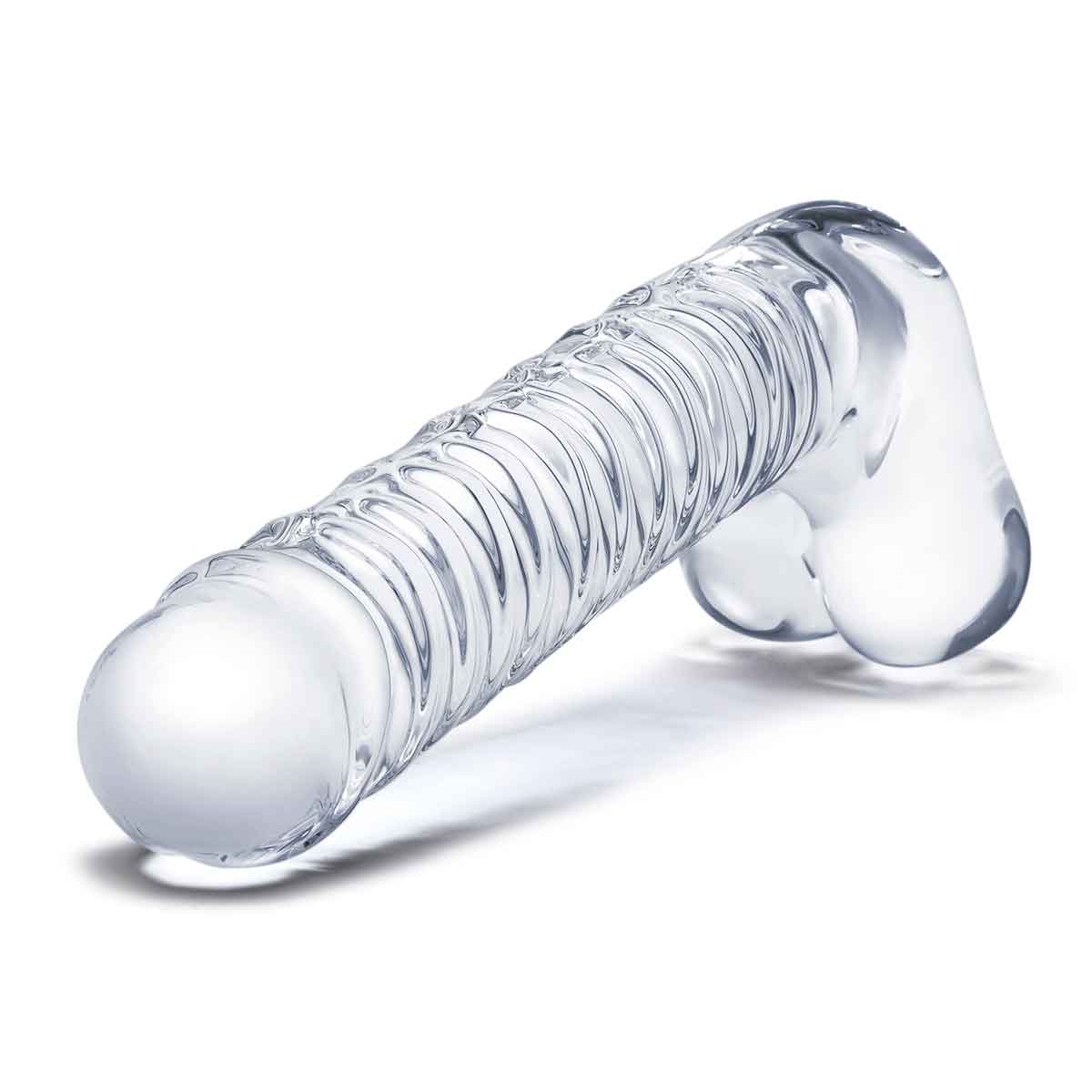 Прозрачный фаллоимитатор 8" Realistic Ribbed Glass Dildo - 20,3 см. 3
