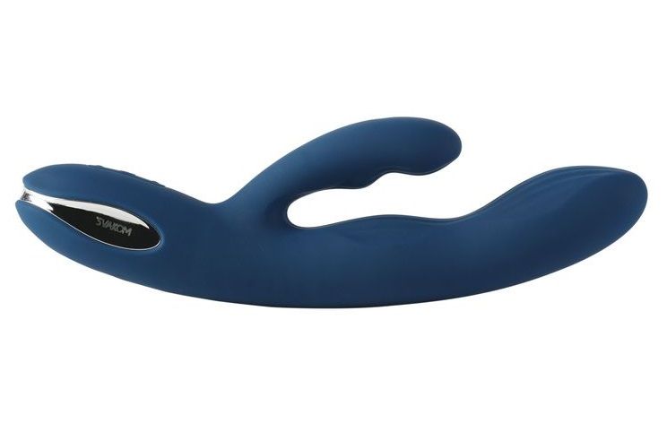 Синий вибратор-кролик Aylin с пульсирующей головкой - 21,5 см. 4