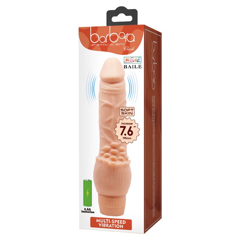 Телесный вибратор-реалистик Clark - 19,5 см. 4