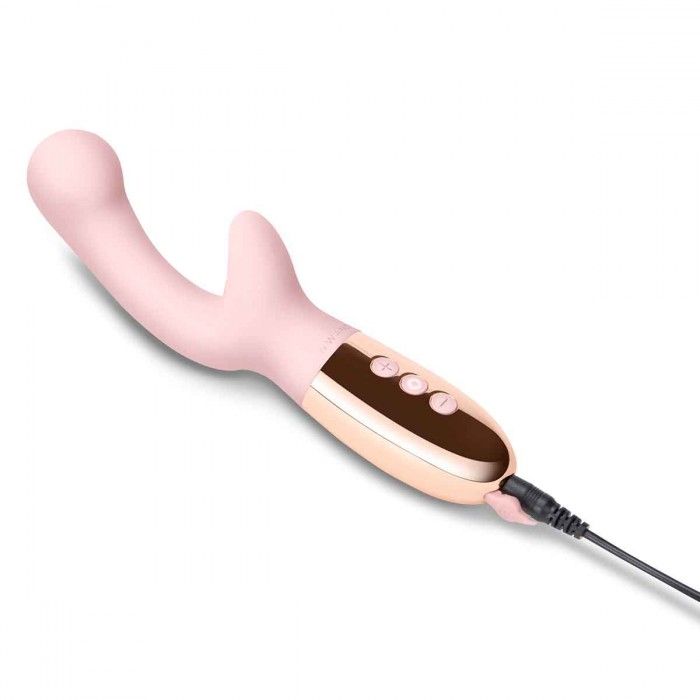 Розовый вибромассажер с двумя моторами Le Wand XO - 19 см. 5