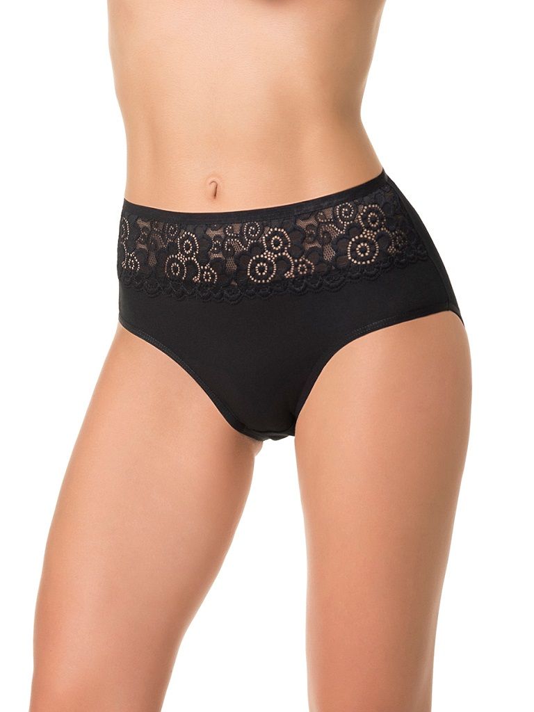 Трусики-слипы с высокой посадкой и кружевом 1
