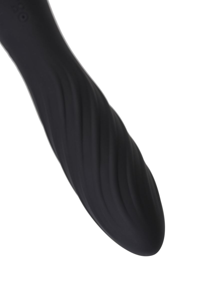 Черно-красный двусторонний вибромассажер Black&Red - 21 см. 6