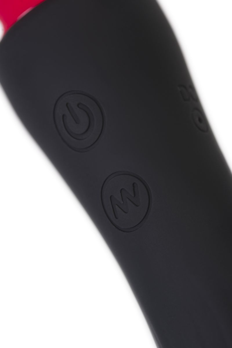 Черно-красный двусторонний вибромассажер Black&Red - 21 см. 8