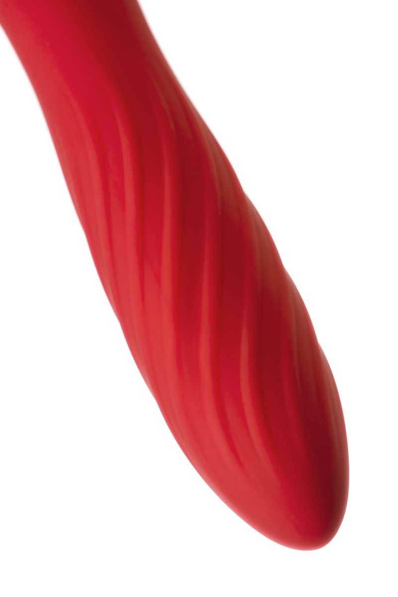 Красно-черный двусторонний вибромассажер Black&Red - 21 см. 2