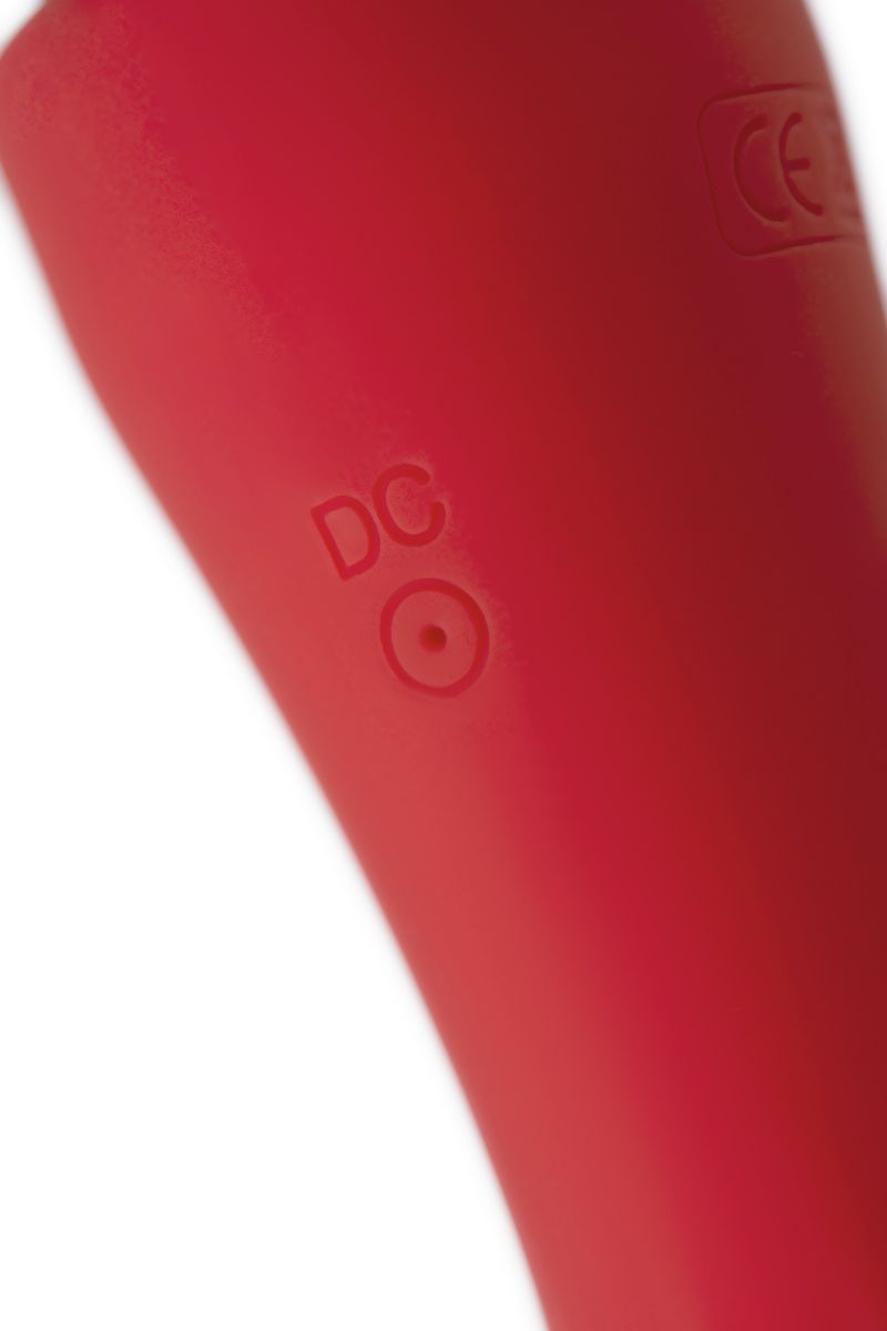 Красно-черный двусторонний вибромассажер Black&Red - 21 см. 3