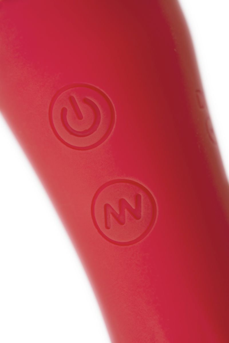 Красно-черный двусторонний вибромассажер Black&Red - 21 см. 4