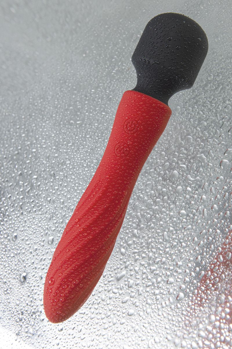 Красно-черный двусторонний вибромассажер Black&Red - 21 см. 6