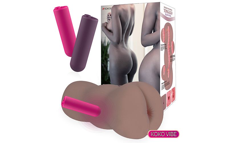 Коричневый вибромастурбатор-анус TONGGGO-Black Angel Auto 2