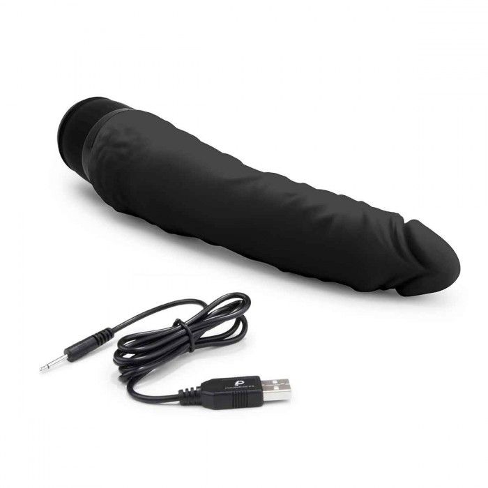 Черный вибратор-реалистик 7" Realistic Vibrator - 20 см. 3
