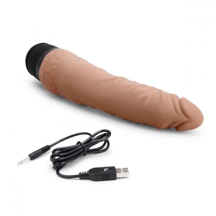 Кофейный вибратор-реалистик 7" Realistic Vibrator - 20 см. 3