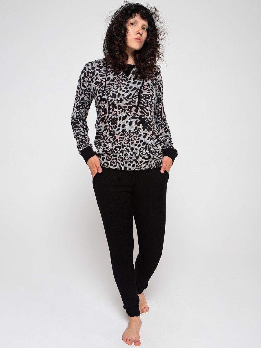 Домашние брюки из вискозной ткани в рубчик 2