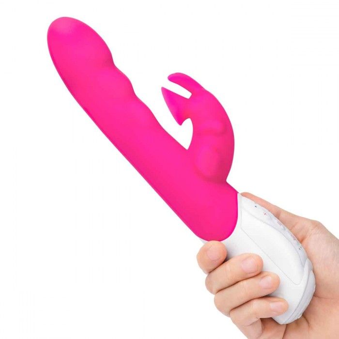 Розовый вибромассажер с клиторальной стимуляцией Clitoral Suction Rabbit - 24,5 см. 3
