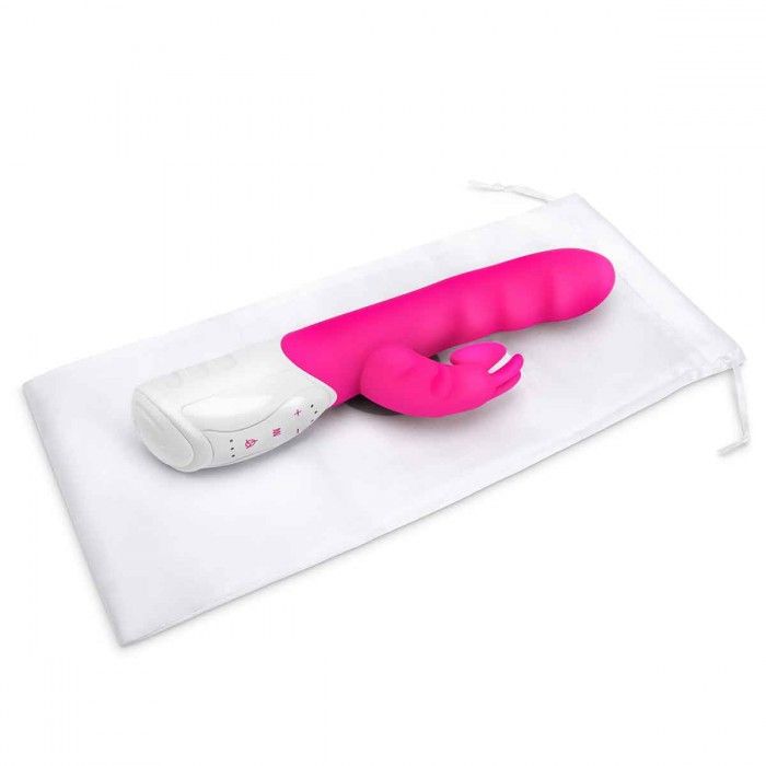 Розовый вибромассажер с клиторальной стимуляцией Clitoral Suction Rabbit - 24,5 см. 4