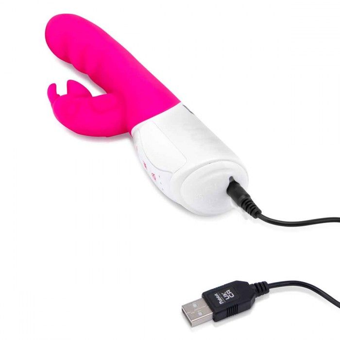 Розовый вибромассажер с клиторальной стимуляцией Clitoral Suction Rabbit - 24,5 см. 6