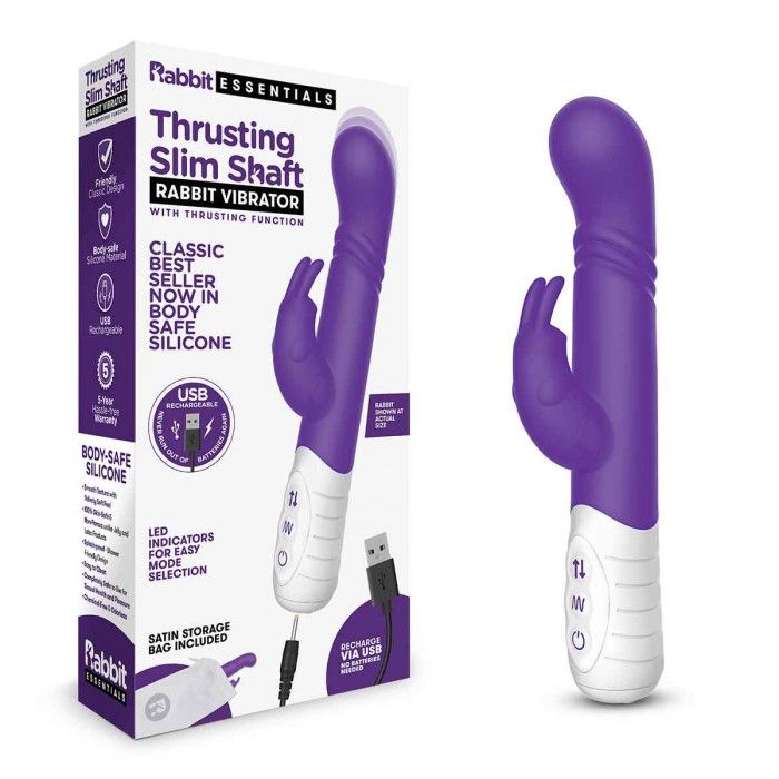Фиолетовый массажер для G-точки Slim Shaft thrusting G-spot Rabbit - 23 см. 2