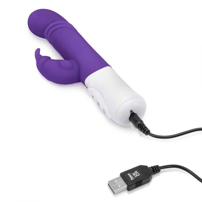 Фиолетовый массажер для G-точки Slim Shaft thrusting G-spot Rabbit - 23 см. 6