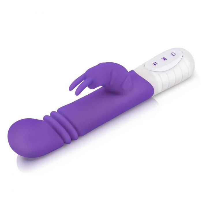Фиолетовый массажер для G-точки Slim Shaft thrusting G-spot Rabbit - 23 см. 1