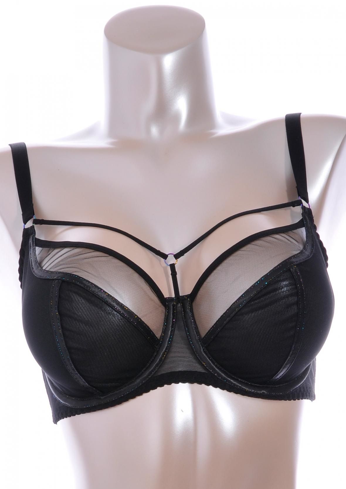 Бюстгальтер на косточках plus size с декоративными бретелями 8