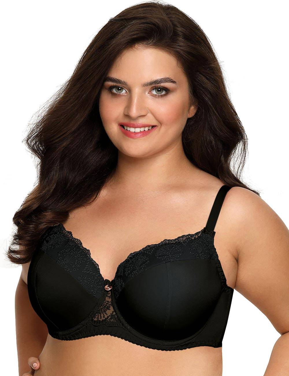 Бюстгальтер plus size с эффектной вышивкой на чашках 3