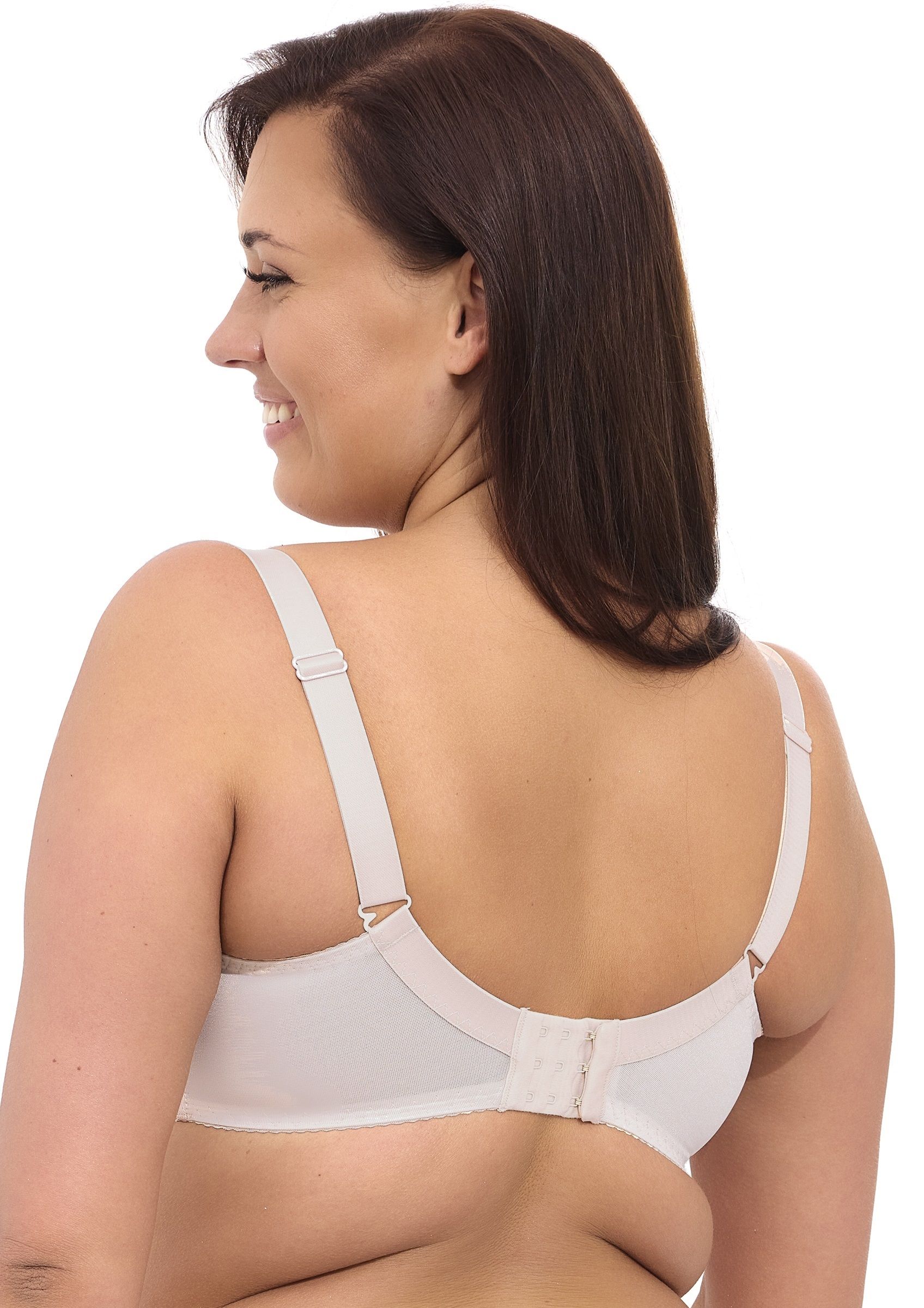 Однотонный бюстгальтер plus size на косточках с чашками из микрофибры 5