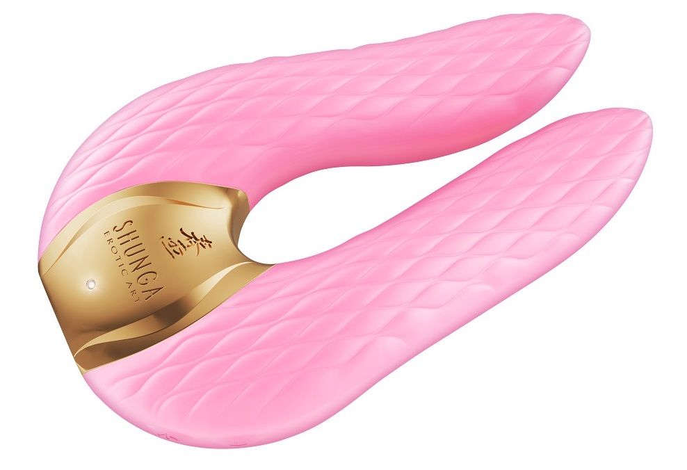 Розовый двойной вибростимулятор AIKO с двумя моторами 3