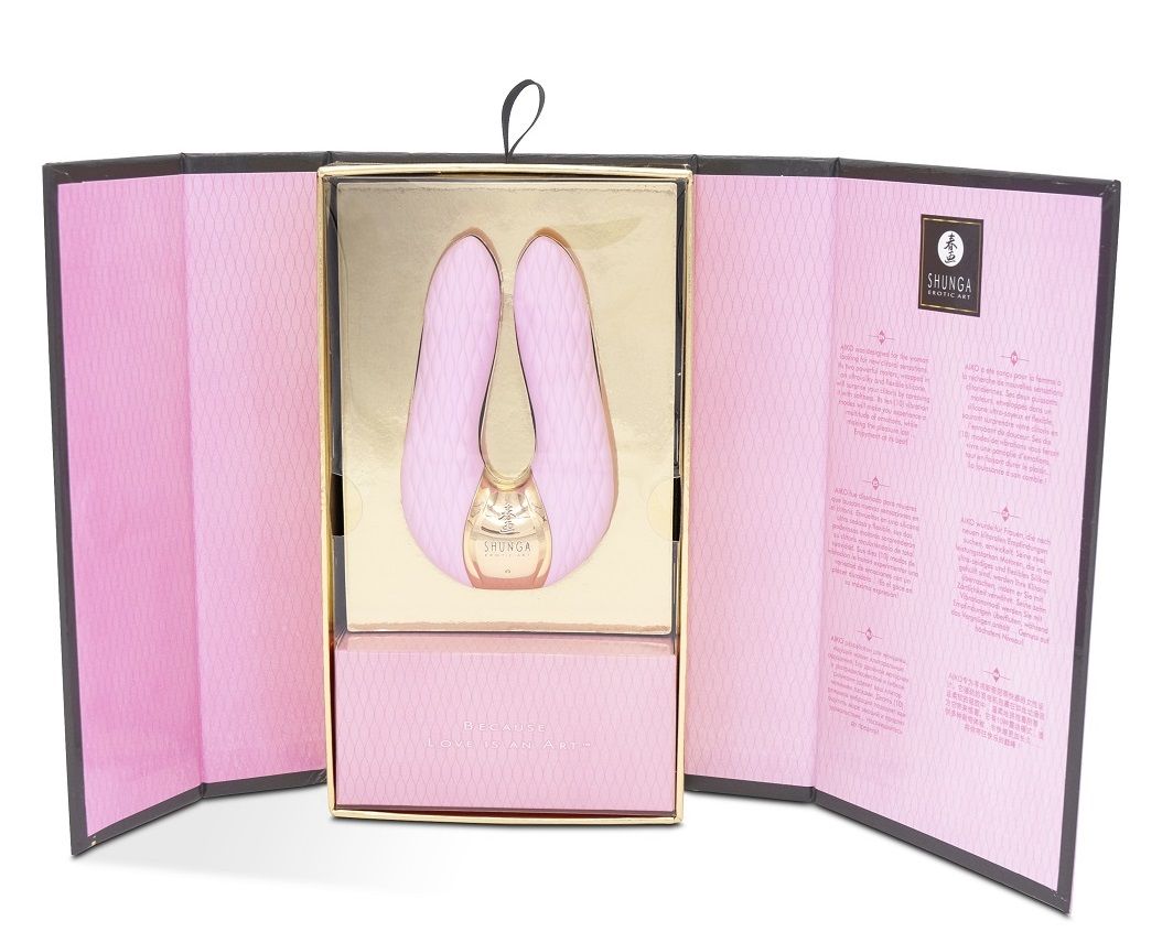 Розовый двойной вибростимулятор AIKO с двумя моторами 5