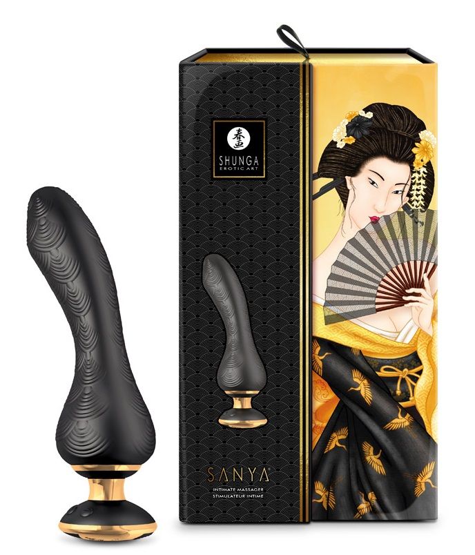 Черный вибростимулятор SANYA - 18,5 см. 3