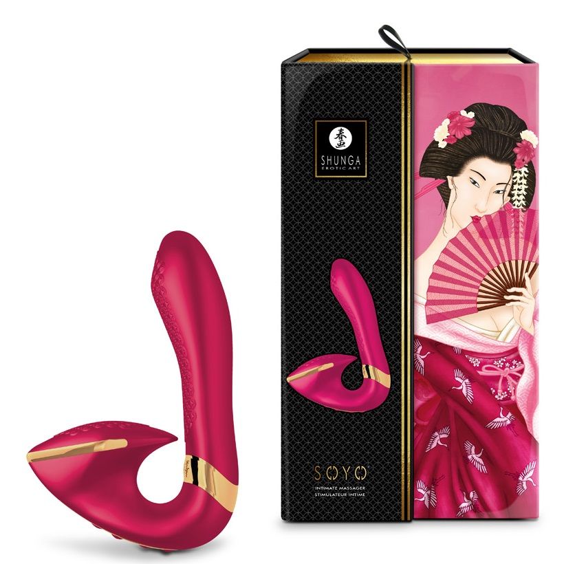 Малиновый вибростимулятор SOYO - 17 см. 3