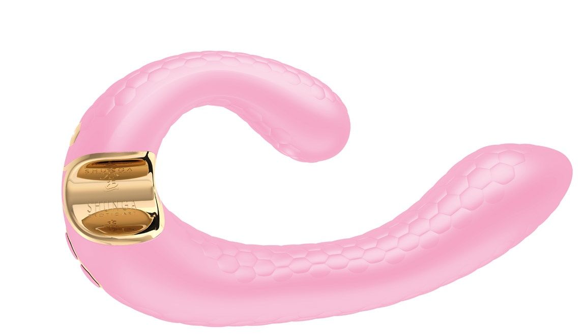 Розовый гибкий вибростимулятор MIYO с двумя моторами - 18,5 см. 2