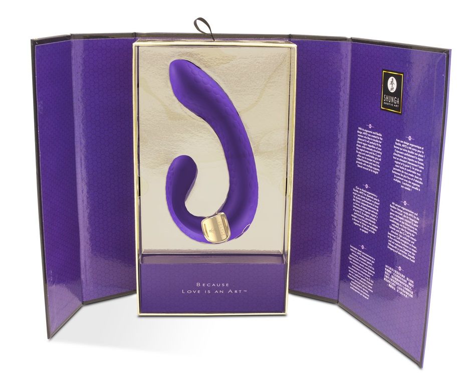 Фиолетовый гибкий вибростимулятор MIYO с двумя моторами - 18,5 см. 4