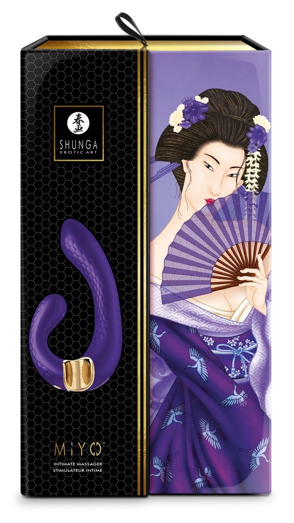 Фиолетовый гибкий вибростимулятор MIYO с двумя моторами - 18,5 см. 5