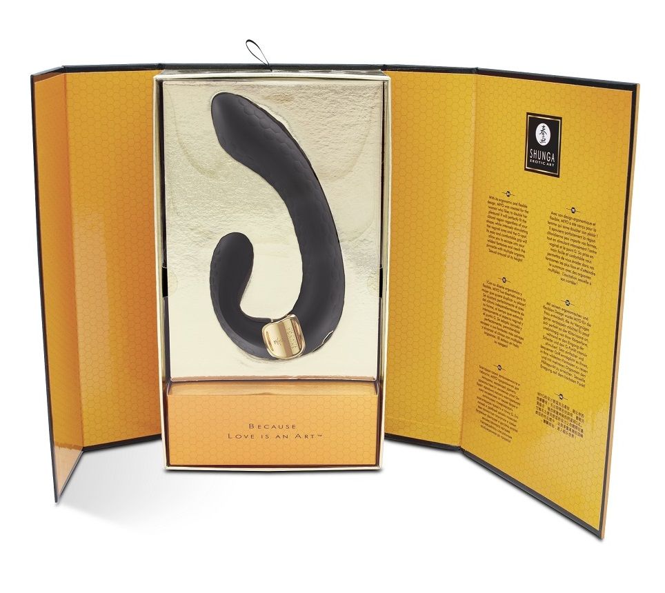 Черный гибкий вибростимулятор MIYO с двумя моторами - 18,5 см. 4