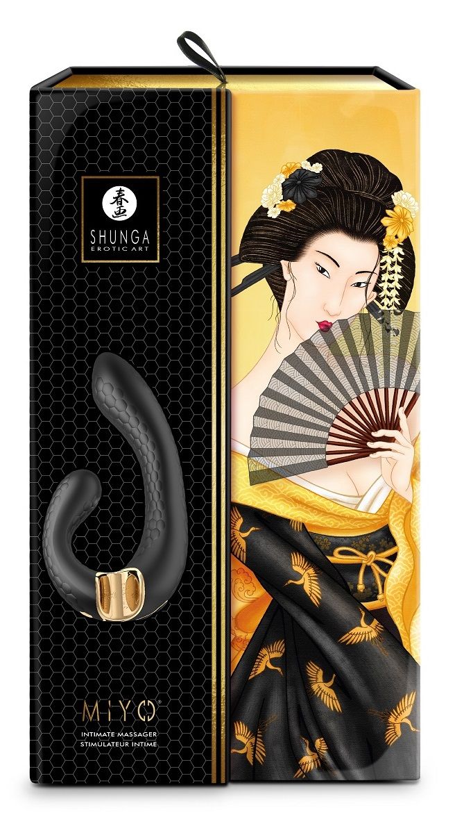 Черный гибкий вибростимулятор MIYO с двумя моторами - 18,5 см. 5