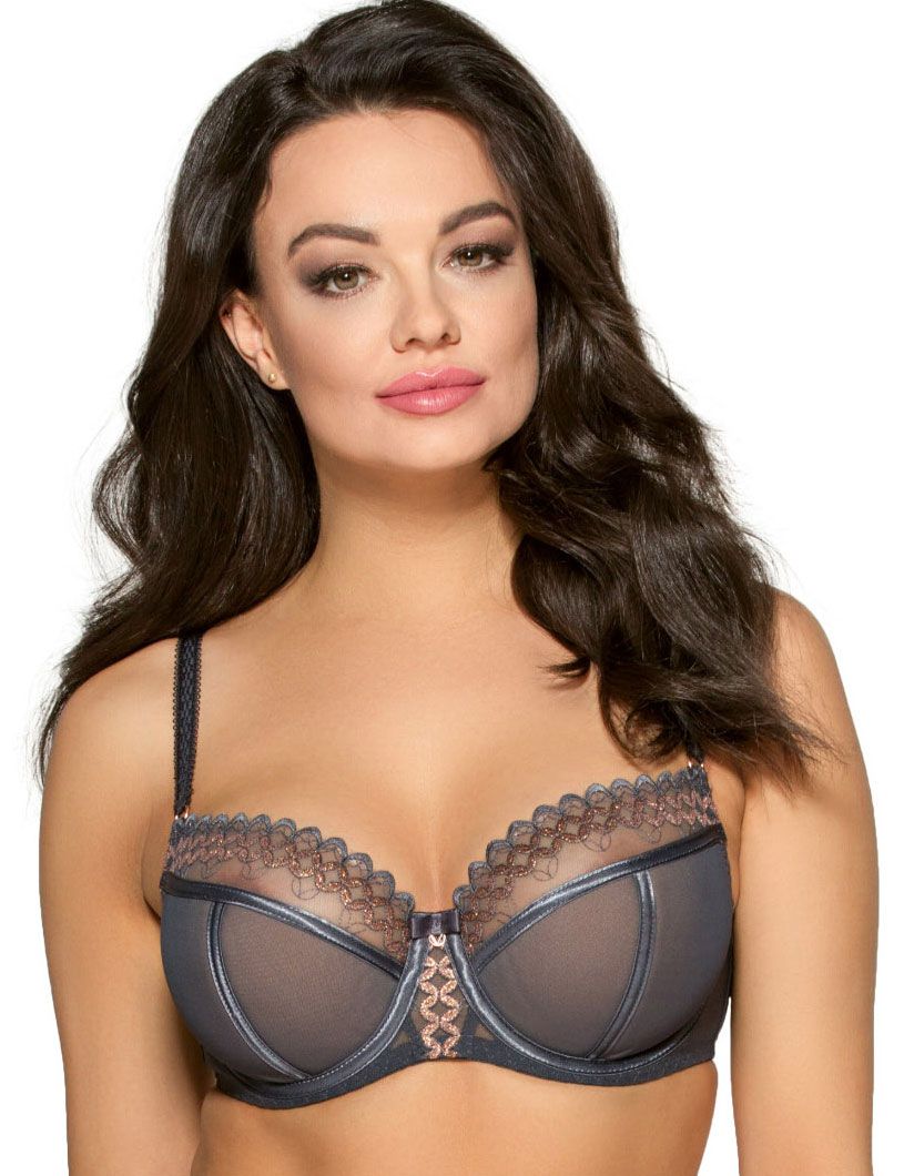 Бюстгальтер с вышивкой люрексом на чашках 1