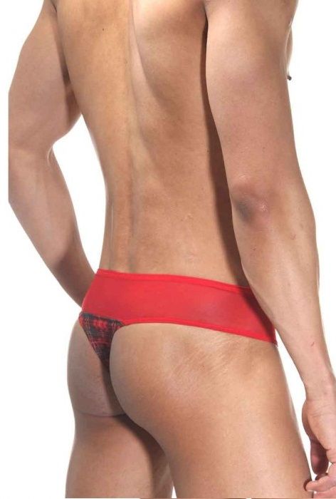 Мужские трусы-тонги с нижней частью в клетку 2