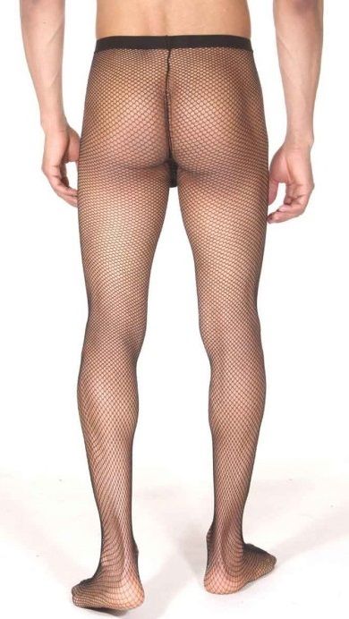 Мужские полупрозрачные колготки в сеточку 2