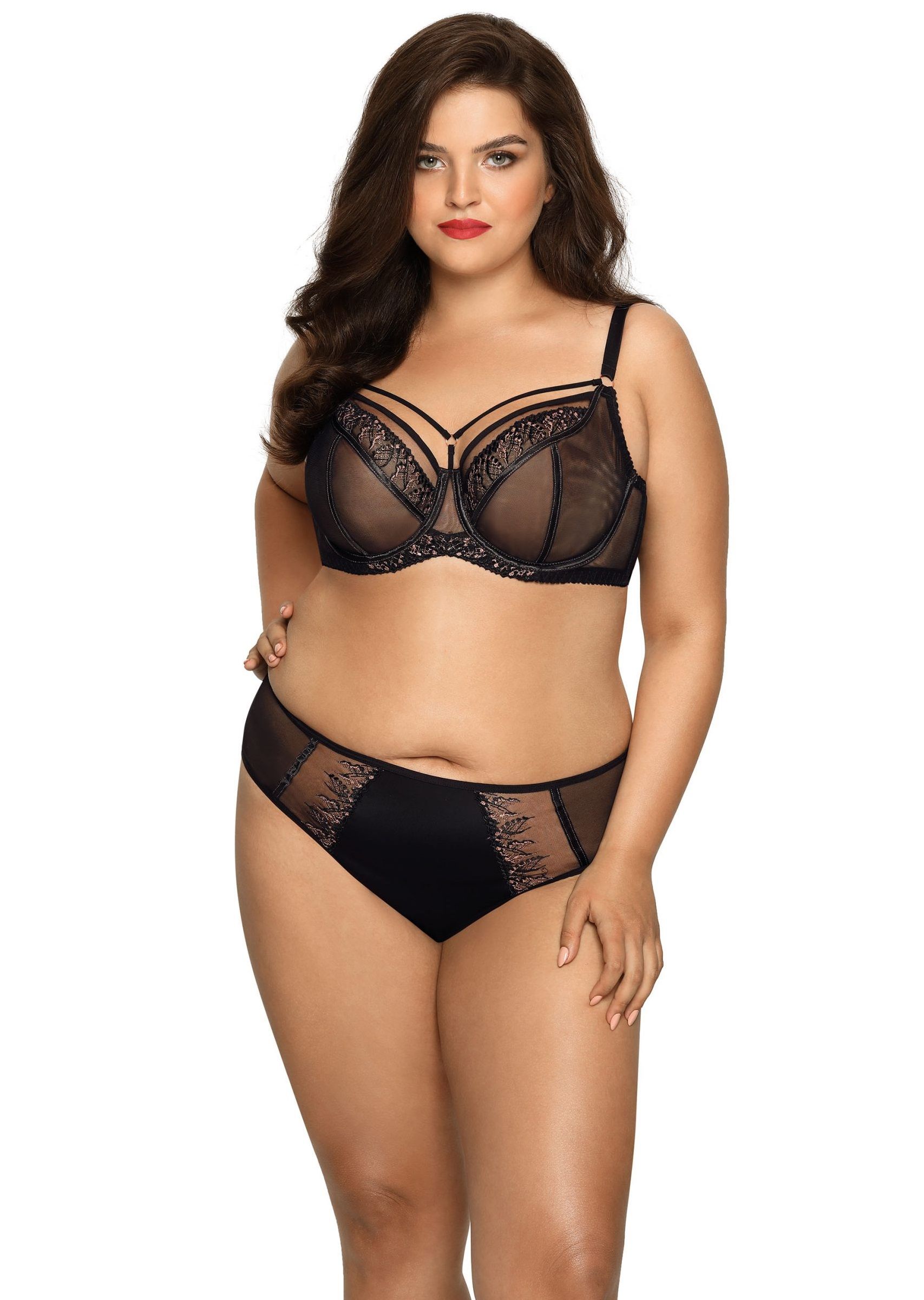 Трусики-слипы Rachel с вышивкой черной и золотой нитью 2