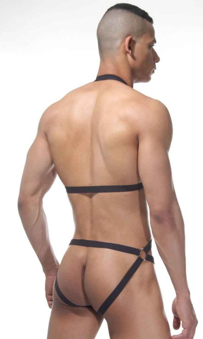 Брутальное мужское боди с металлическими колечками 2