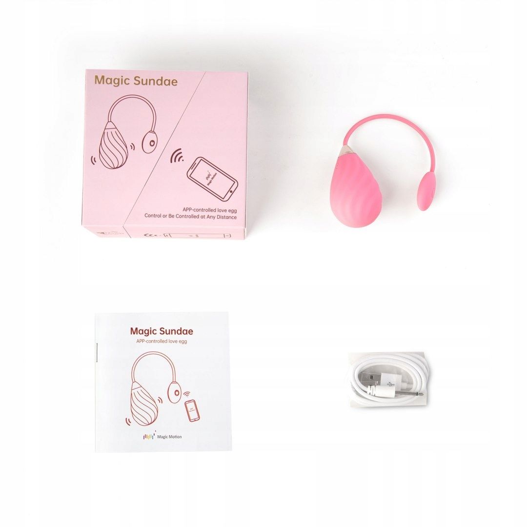 Розовое виброяйцо Magic Motion Sundae 3